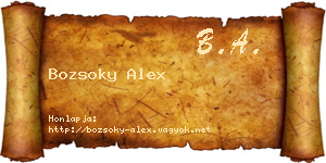 Bozsoky Alex névjegykártya