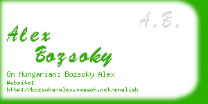 alex bozsoky business card